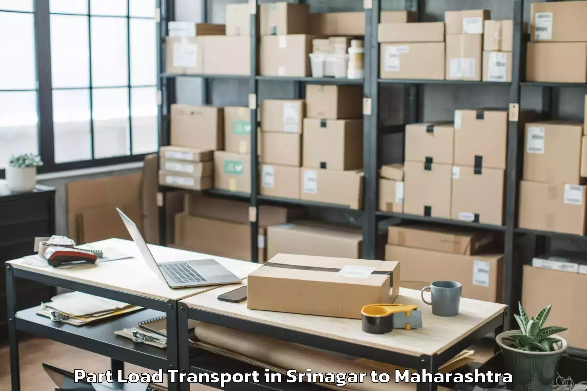 Book Srinagar to Khuldabad Part Load Transport Online